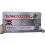 winchester super match 38spl 148gr wadcutter 50rd x38smrp
