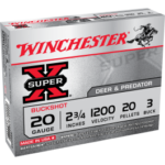 winchester super x 20 gauge 275 3 buck 5rd box xb203