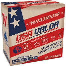 winchester usa valor 12 gauge 8 shot 25 round box