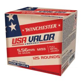 winchester usa valor m193 556nato 55gr 125rd usa193125