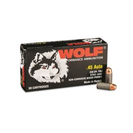 wolf 45acp 230 grain fmj 50rd box