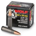 Wolf Ammo 7.62x39 FMJ 122 Grain Steel Case 20Rd Box