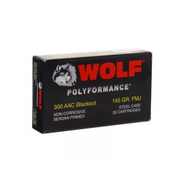 wolf polyformance 300blk 145gr fmj 20rd box